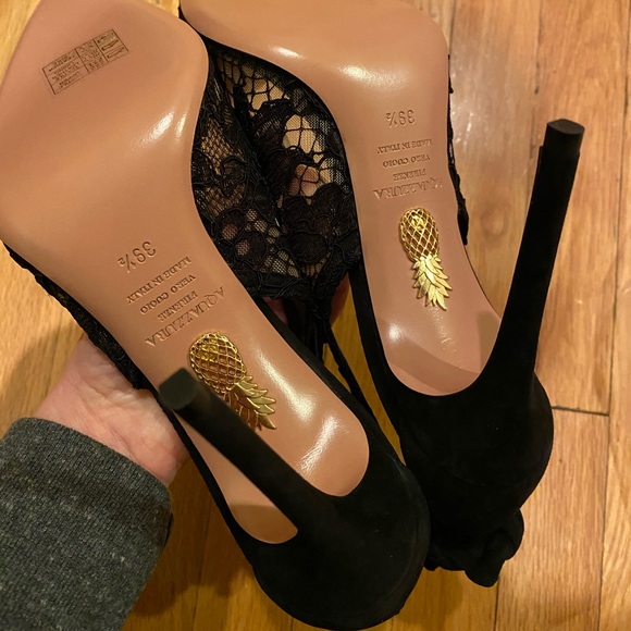 Aquazzura Black Lace Heels - Picture 7 of 8